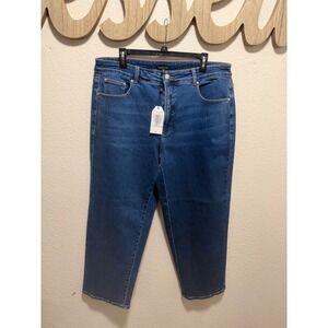 Universal Standard Size 16 High Rise Straight Leg Jeans Medium Wash Blue Denim